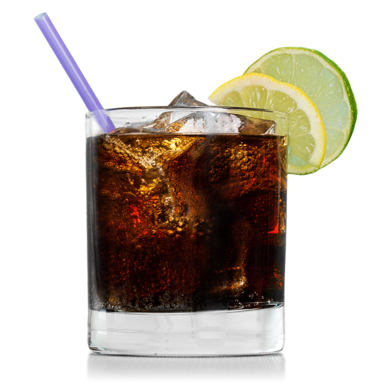 Glass of Alcohol Drink with Cola