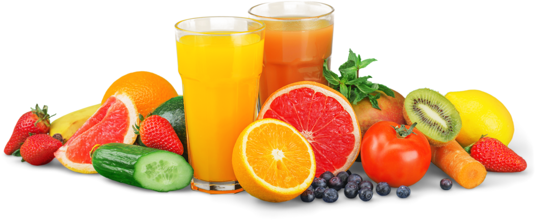 Tasty Fruits and Juice with Vitamins